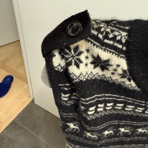 Sweater short dress/sweater winter pattern w/pockets black/white sz XS $25 - Picture 3 of 8